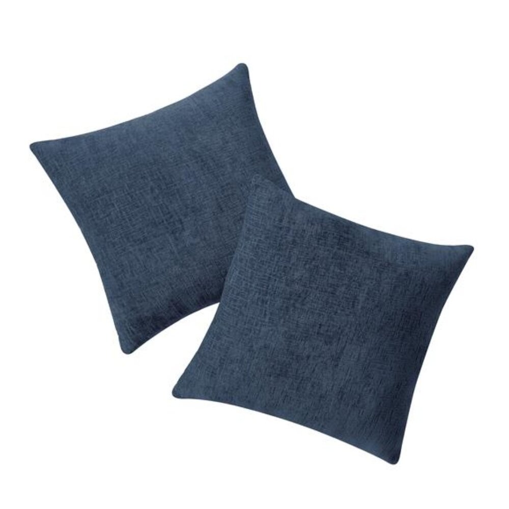 Navy Solid Chenille Decorative Pillow Set, , 18" … - image 1